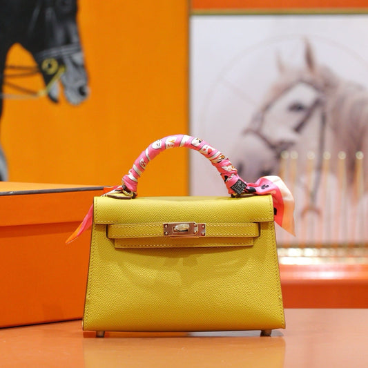 HM Kelly Mini Yellow Epsom Sliver Hardware 270312