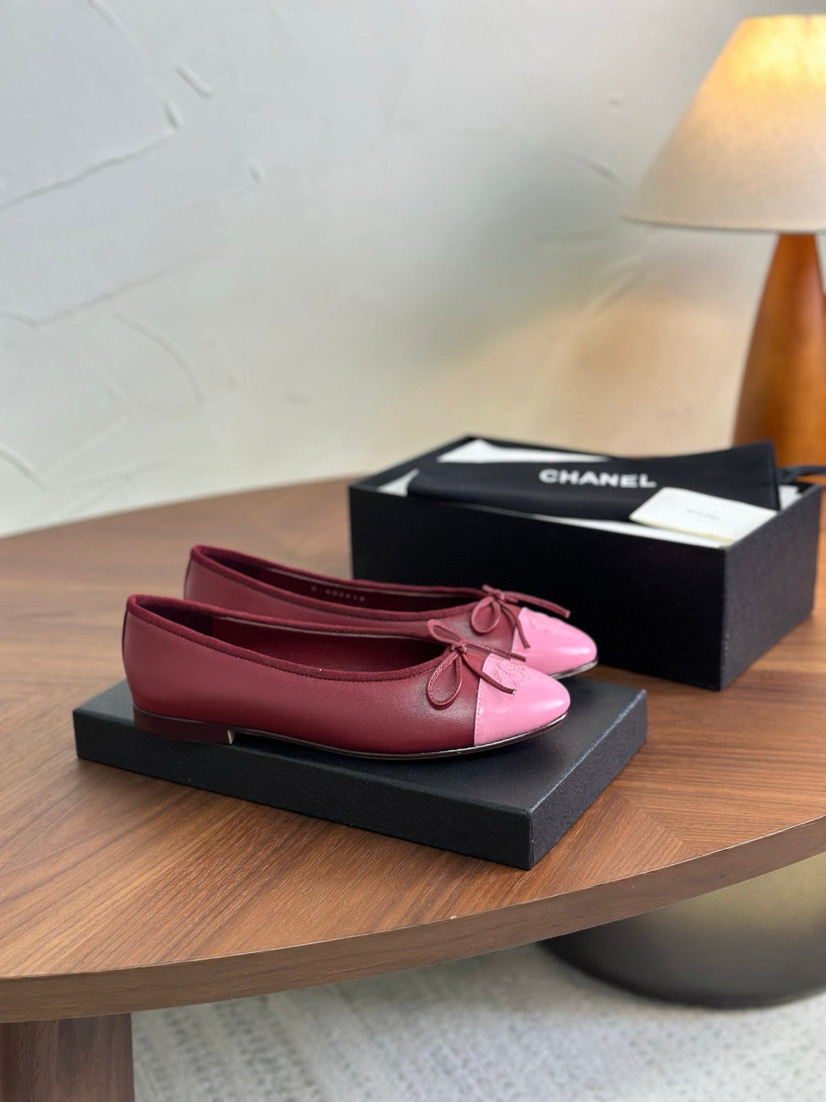 CC 26s Ballet Flat Pink Red Calfskin 938173