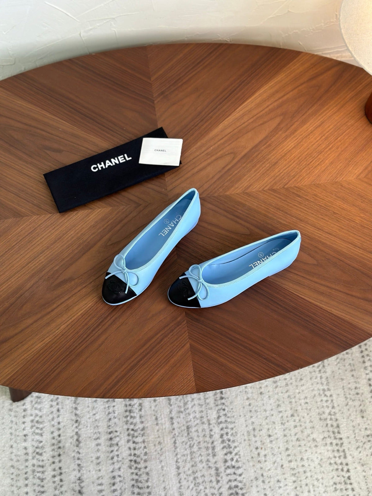 CC 26s Ballet Flat Blue Black Calfskin 938176