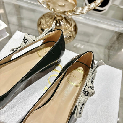 CD 26 Lolita Ballet Flats 30 Black Beige Patent Leather 679729