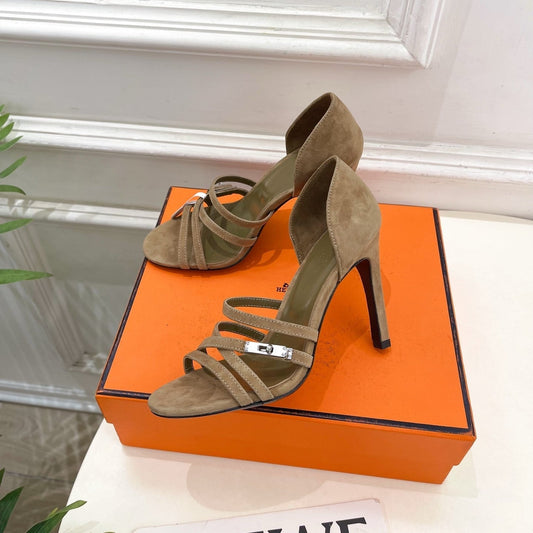 HM Lipstick 105 Sandals Medium Brown Suede 536140