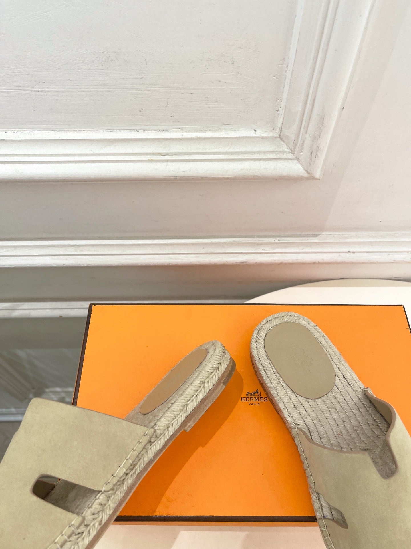 HM Antigua Espadrille Beige Suede Raffia 631938