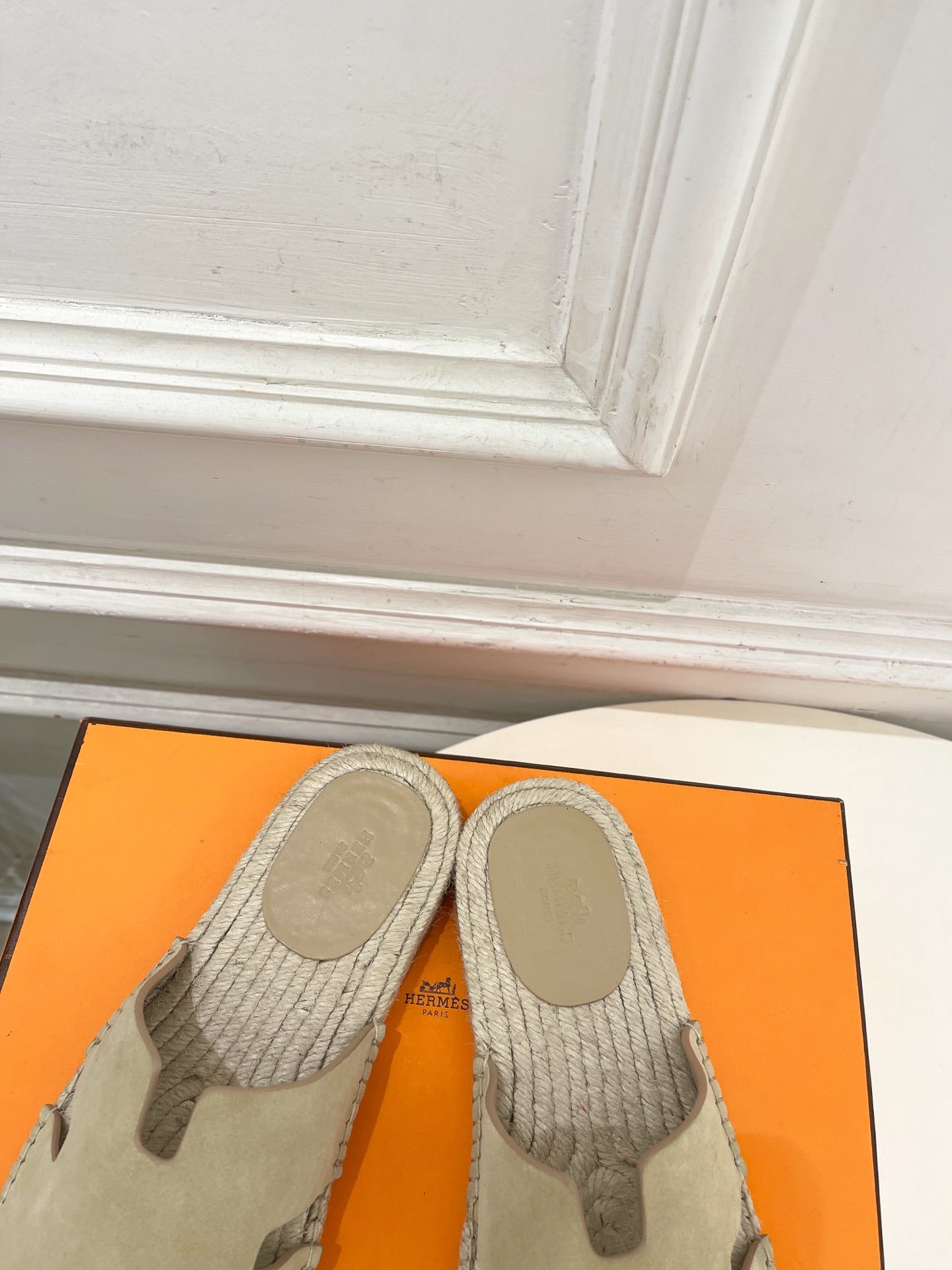 HM Antigua Espadrille Beige Suede Raffia 631938