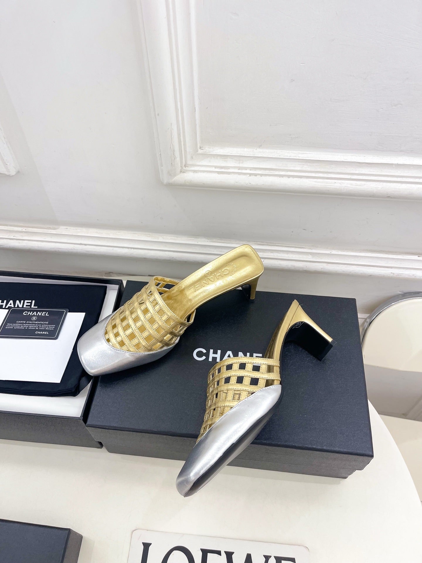 Chanel 2026 Square Toe Slippers Leather Sheepskin 831418