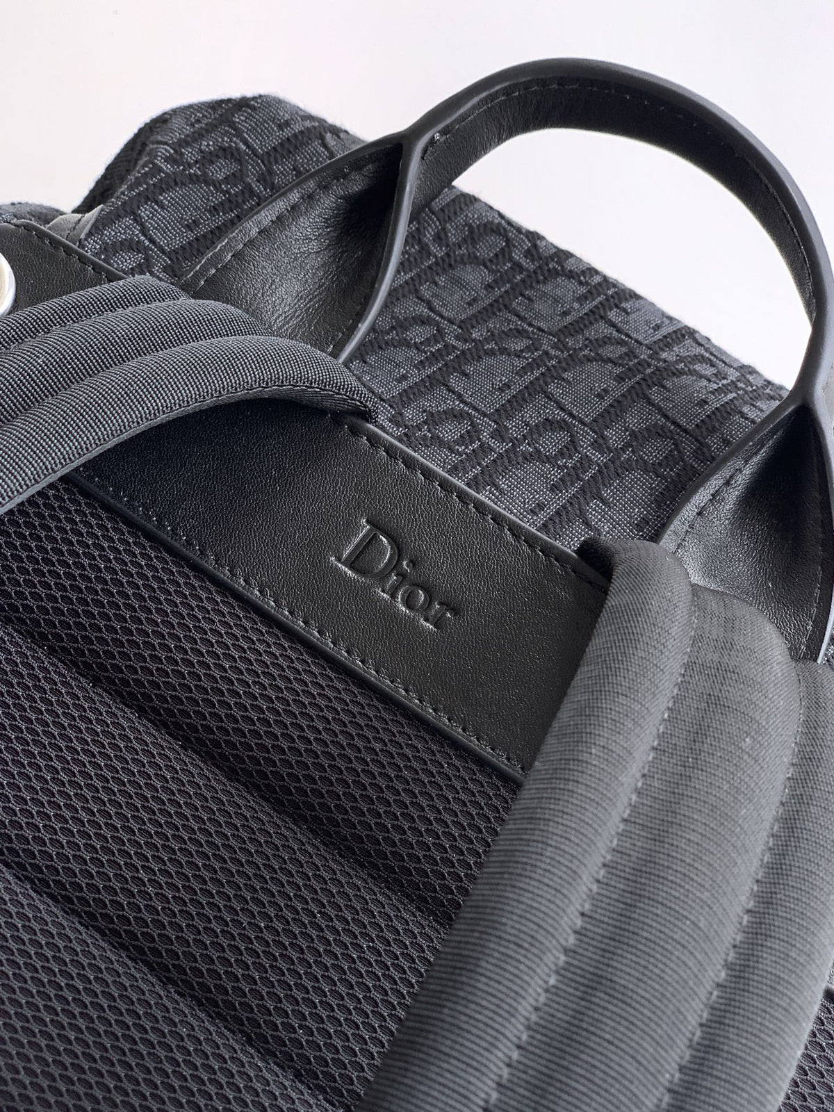Dior 2026 Jett Backpack With Flap 42cm Black Fabric Leather
