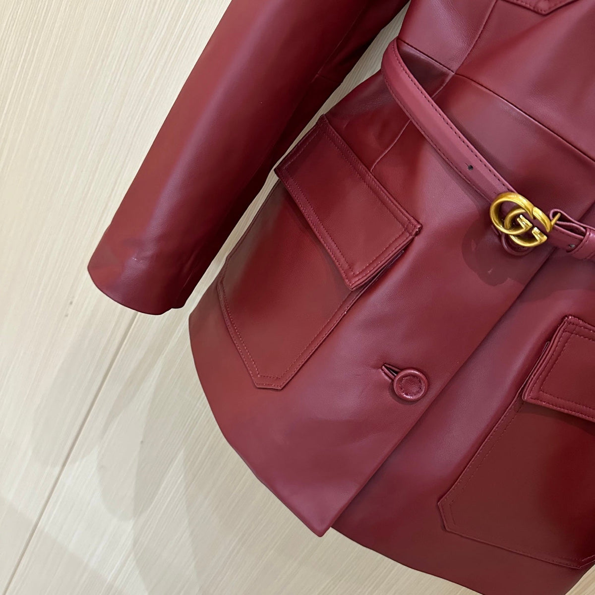 Gucci Jacket Red Leather 276984