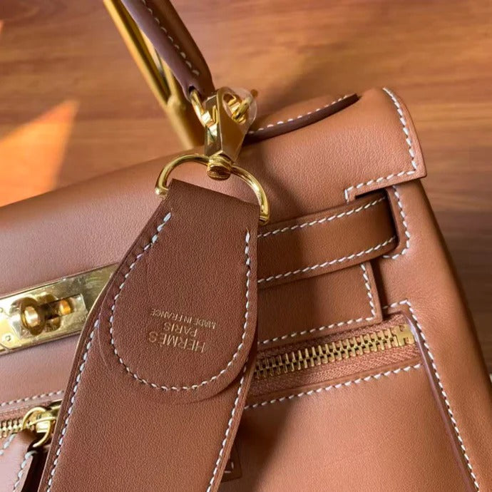 Hermes 2026 Kelly Lakis 2-way Bag Brown Leather