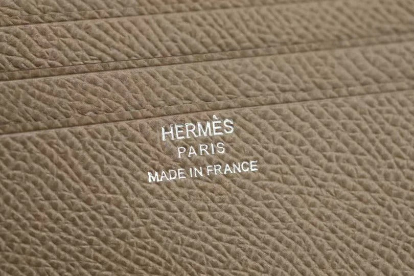 Hermes 2026 Bearn Compact Wallet Etoupe Epsom Leather