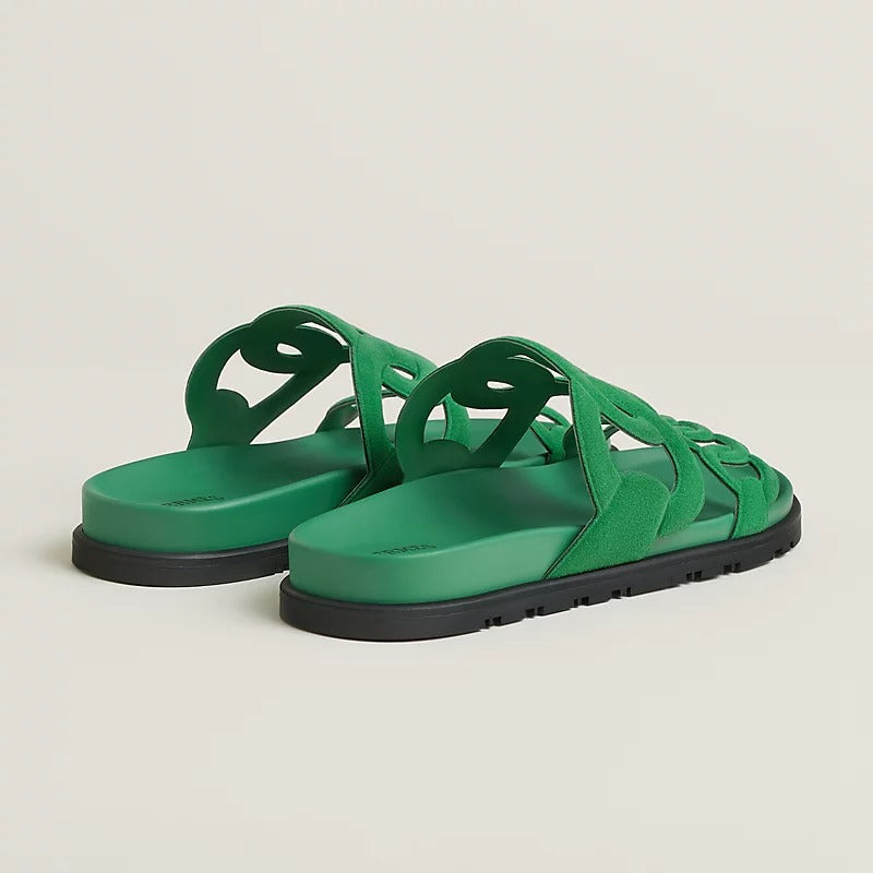 HM Extra Sandals Vert Jungle Black Suede Leather