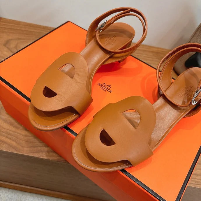 HM 26ss High Heel Sandal 50 Camel Brown Calfskin 638411