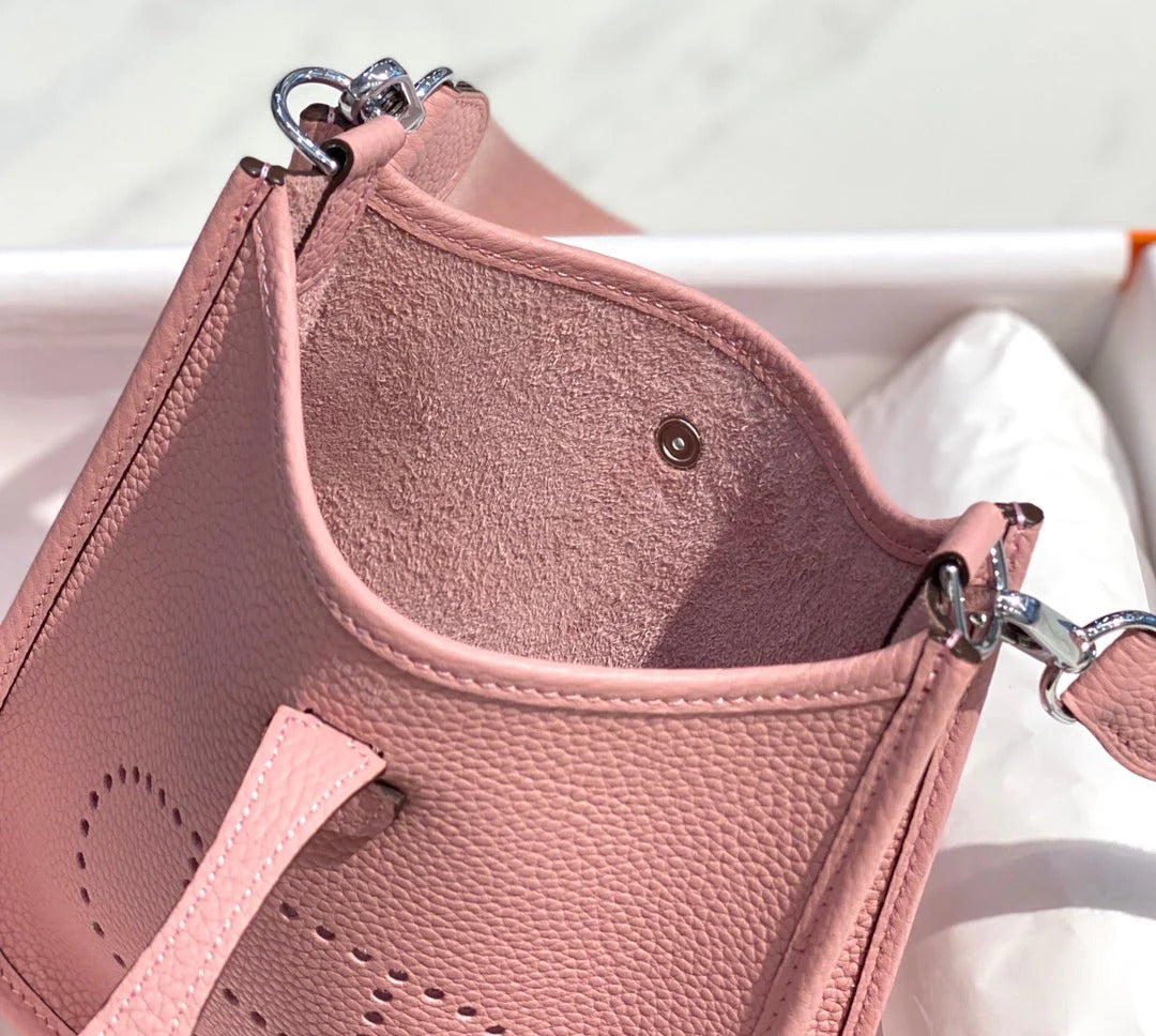 Hermes Mini Evelyne 23cm Pink Togo Leather