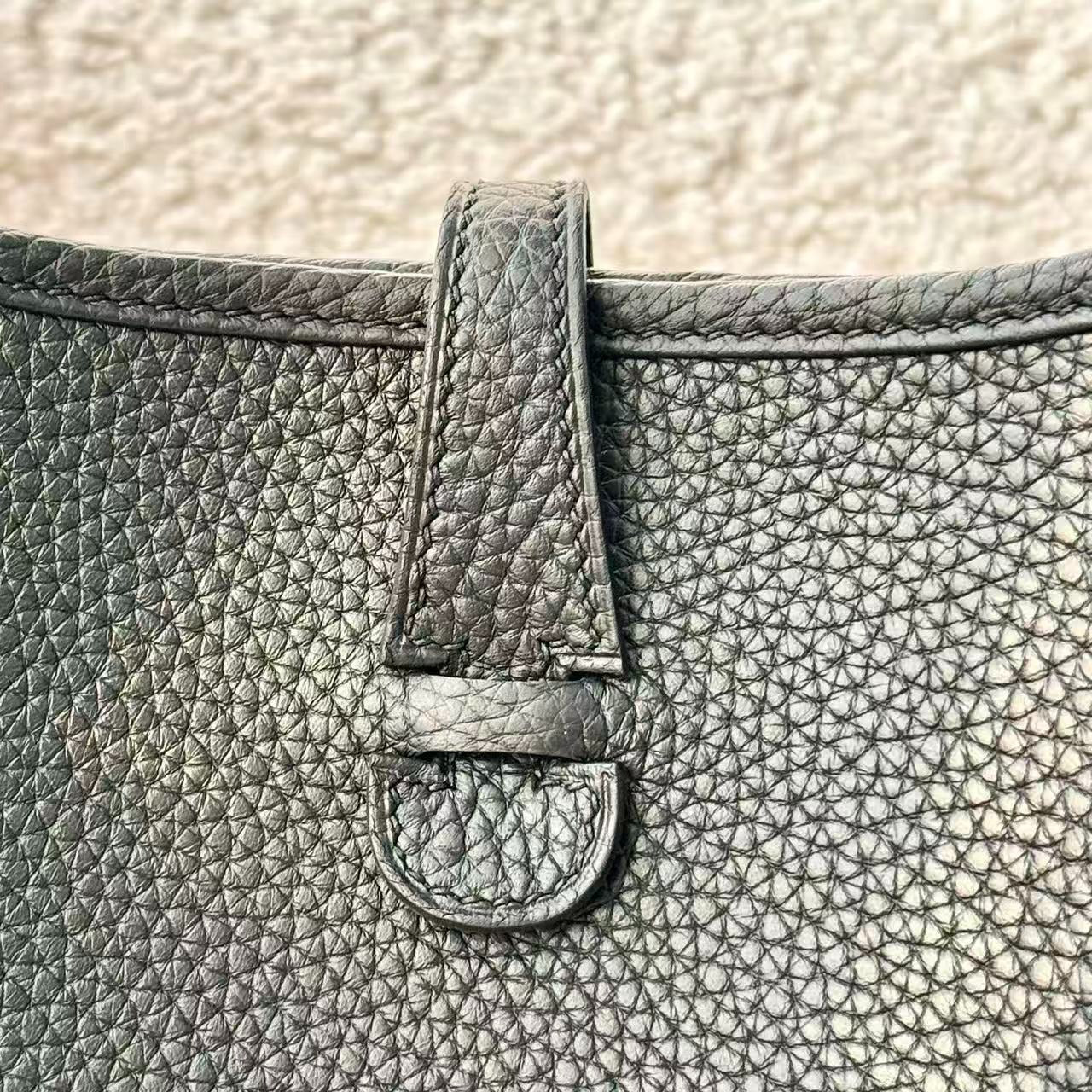Hermes Mini Evelyne 23cm Black Togo Leather