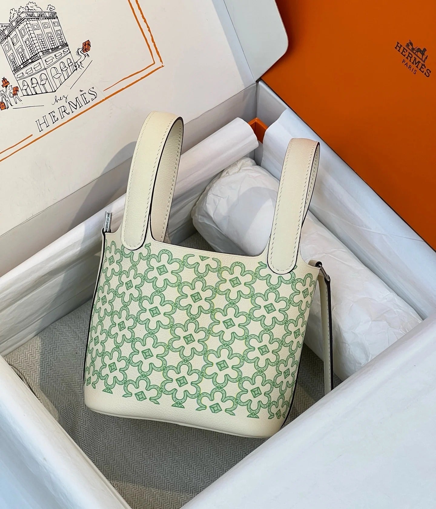 HM 2026 Picotin Lock Micro "Lucky Daisy" Bag Swift Leather