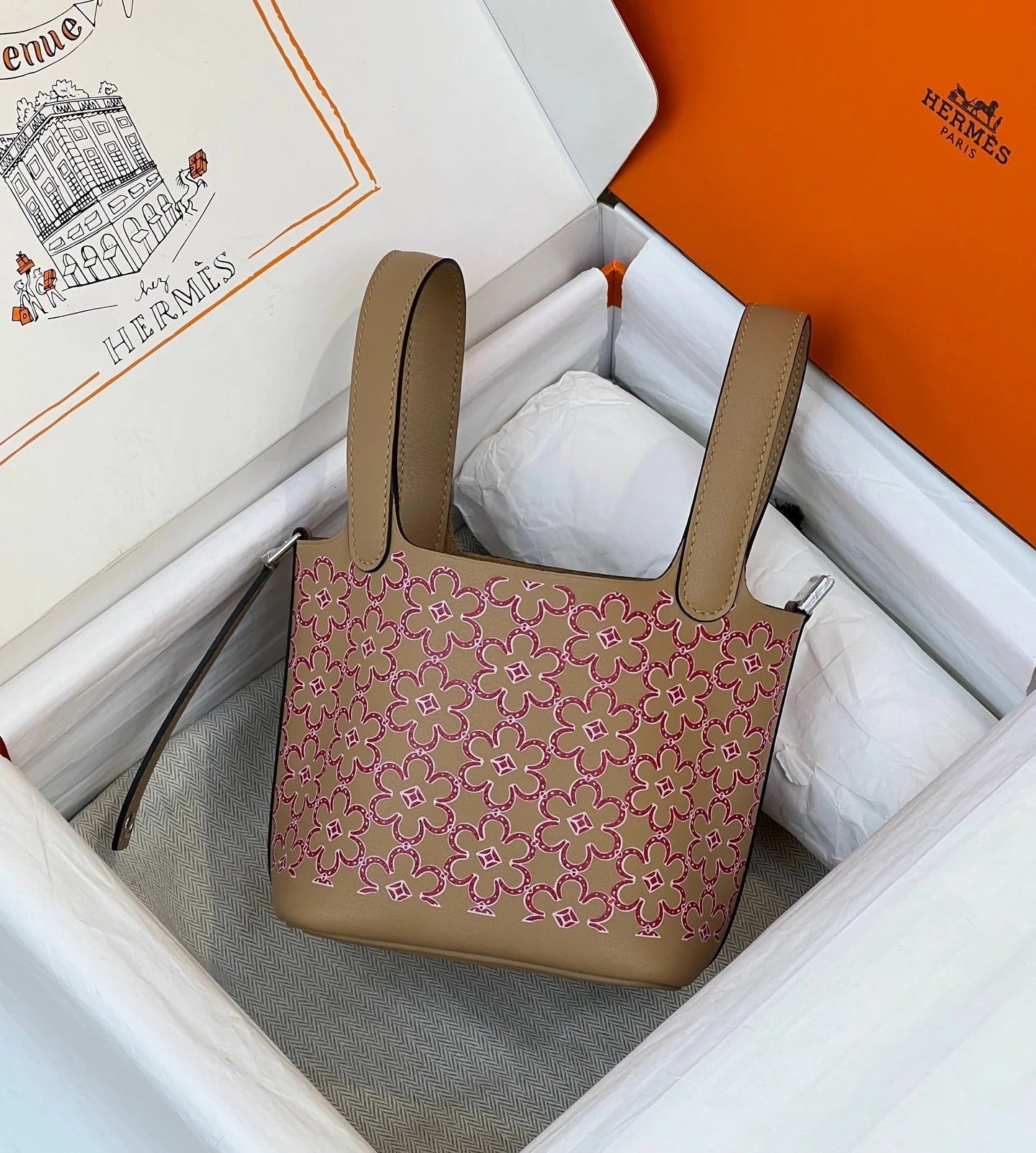 HM 2026 Picotin Lock Micro "Lucky Daisy" Bag Swift Leather