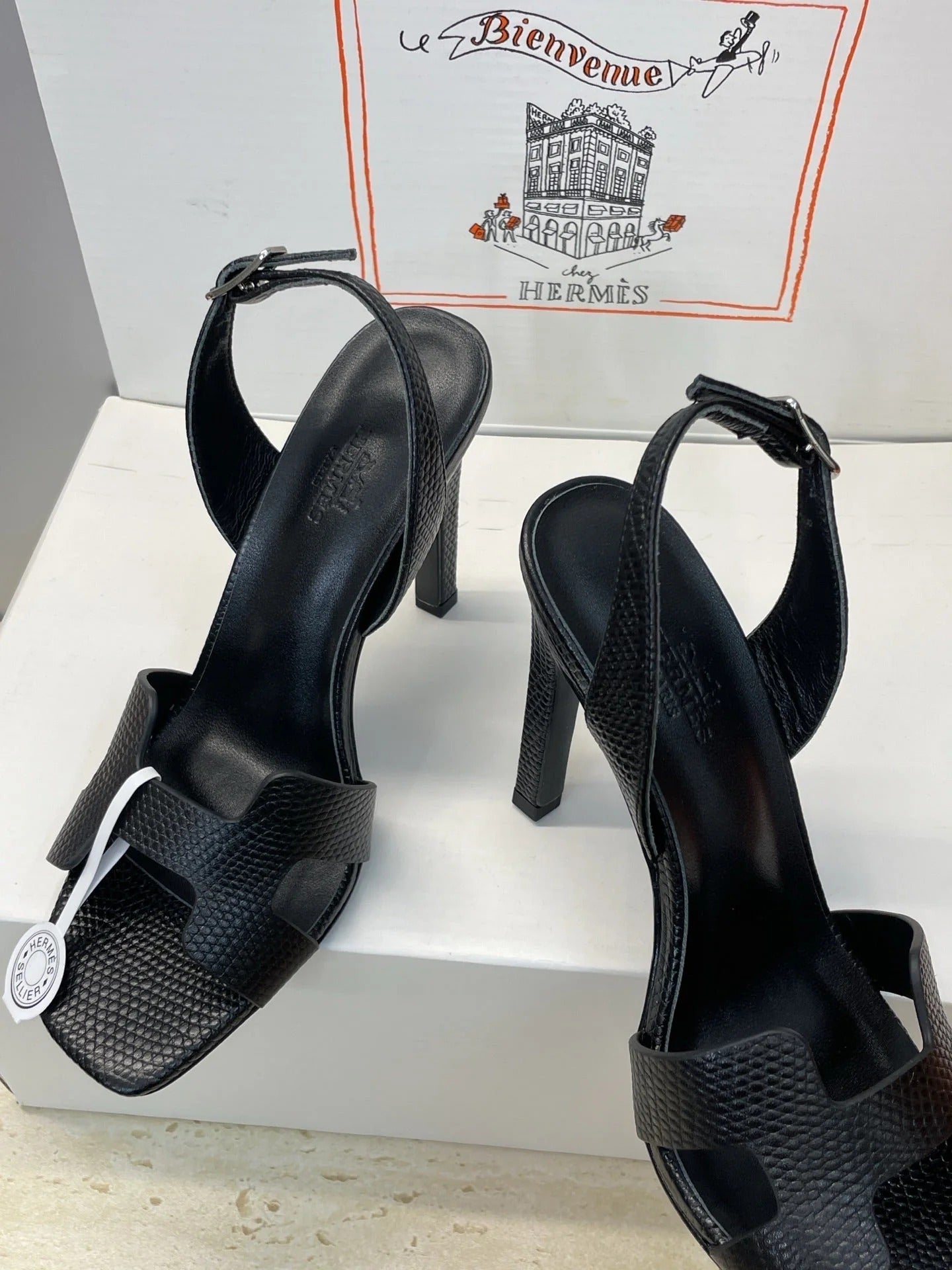 HM 26ss High Heel Sandals 105 Black Cowhide 607116