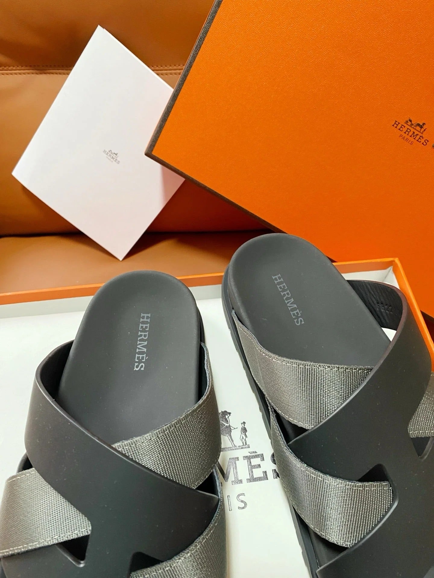 HM 2026 Cross Sandals Black Calfskin 667288