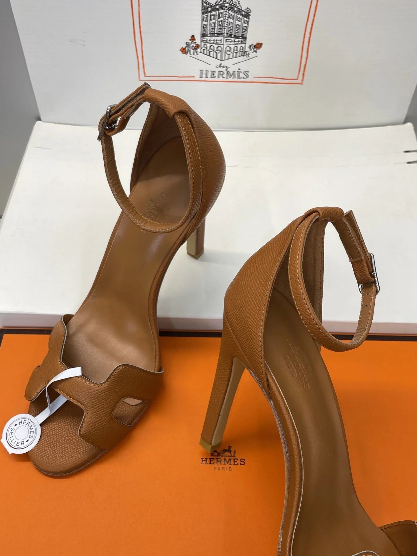 HM 26ss High Heel Sandals 105 Brown Cowhide 607131