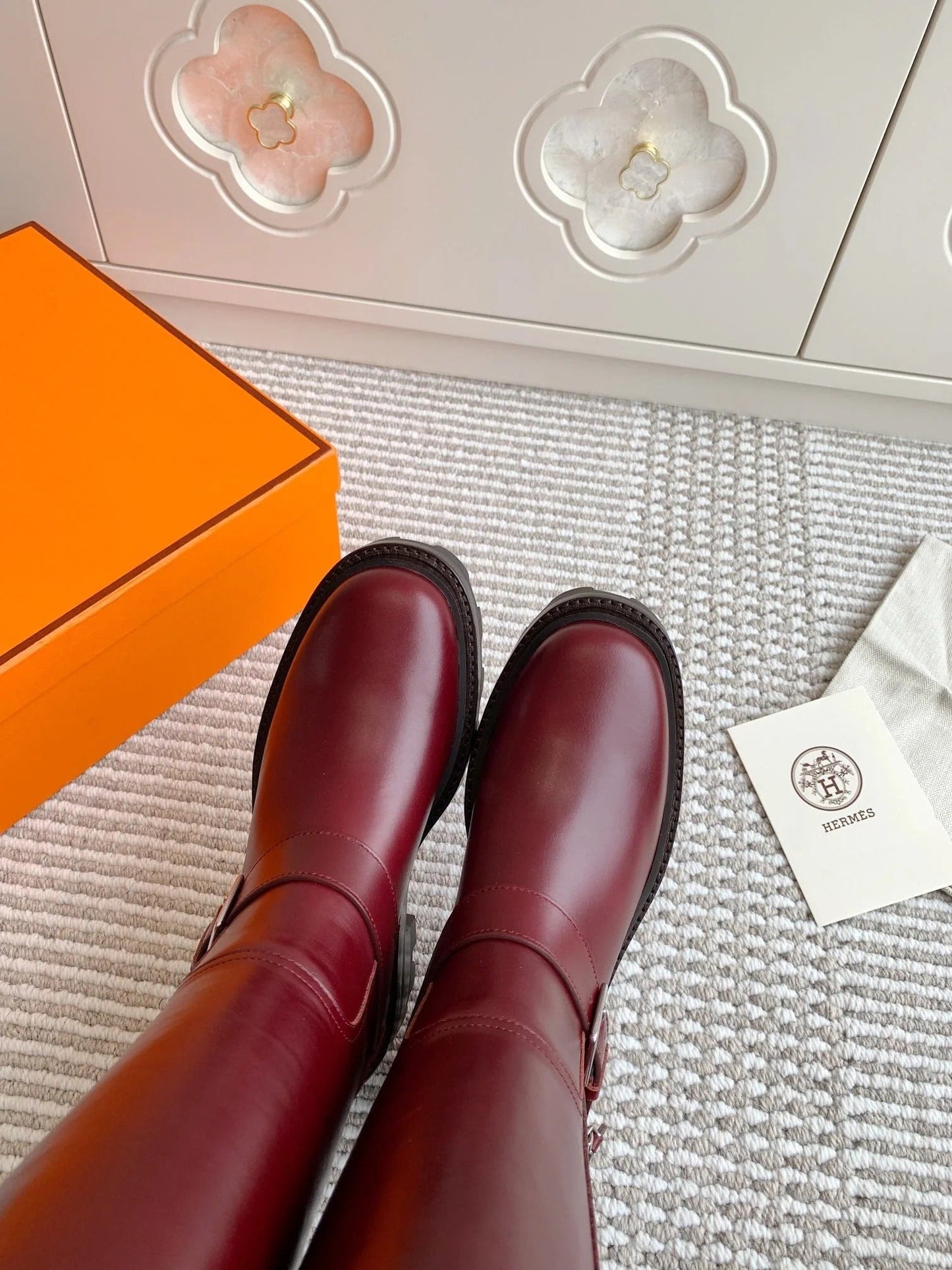 HM JAIME BOOT IN BURGUNDY RED CALFSKIN