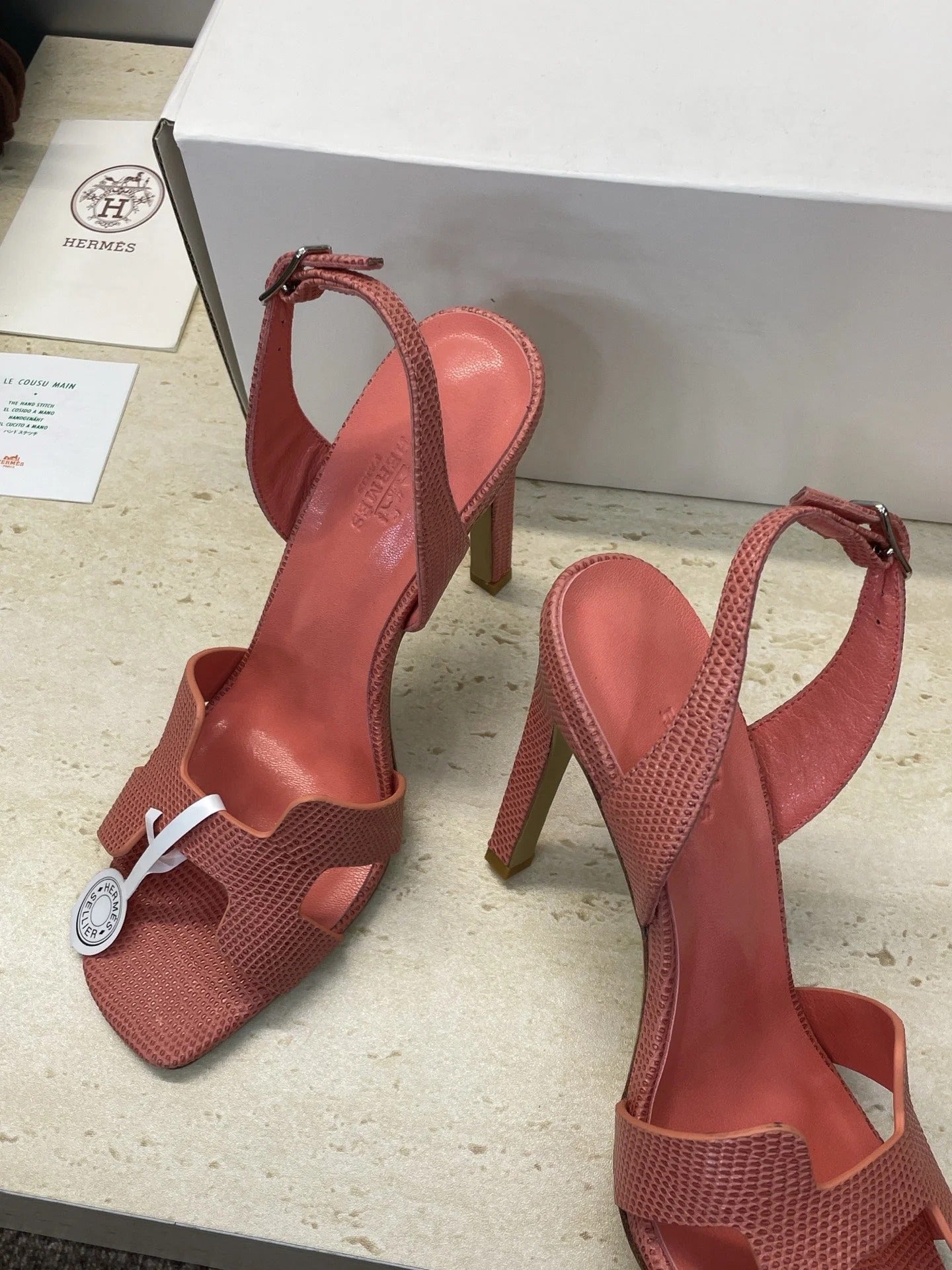 HM 26ss High Heel Sandals 105 Soft Pink Cowhide 607110