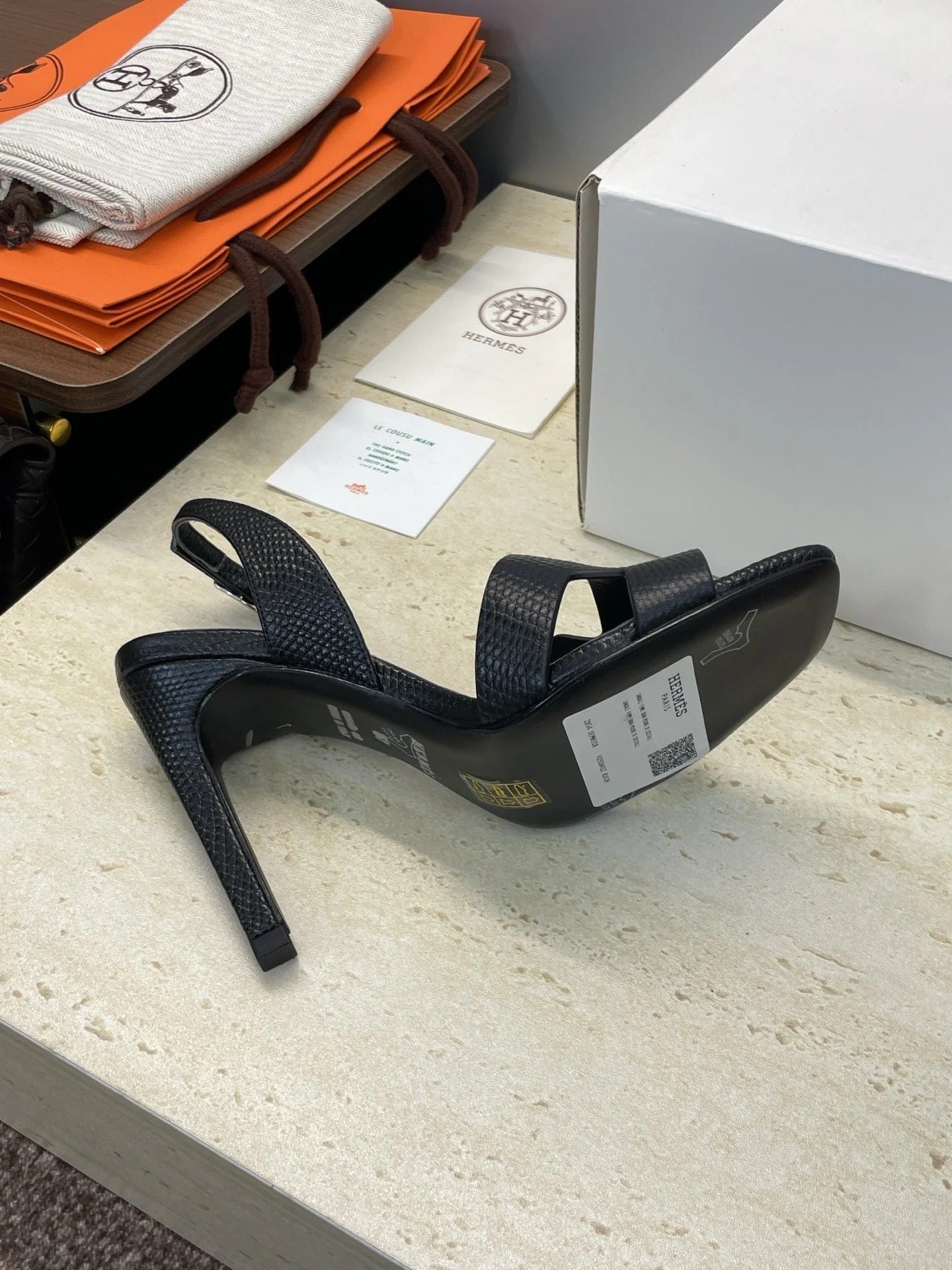 HM 26ss High Heel Sandals 105 Black Cowhide 607116