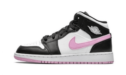 Jordan 1 Mid White Black Light Arctic Pink Sneakers - Elite Edition
