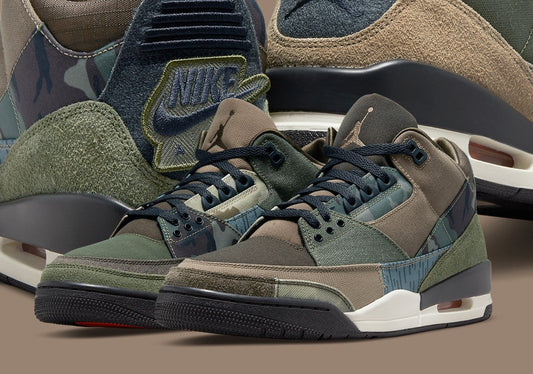 Jordan 3 Retro Patchwork Camo Sneakers - Legend Status | Drop of the Season