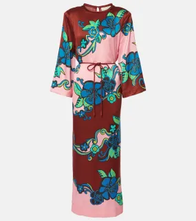 Alemais Printed silk satin maxi dress