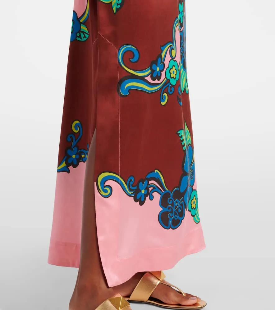 Alemais Printed silk satin maxi dress