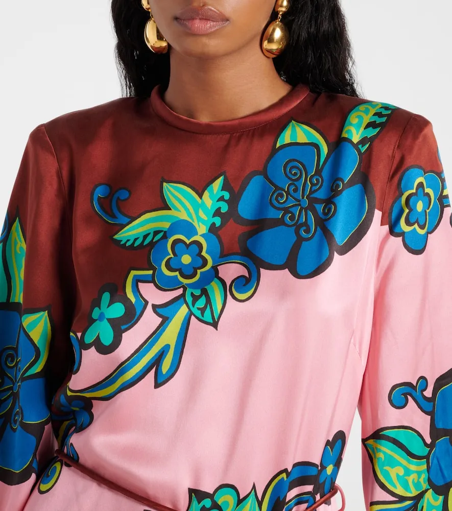 Alemais Printed silk satin maxi dress