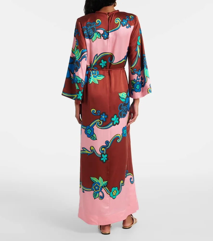 Alemais Printed silk satin maxi dress