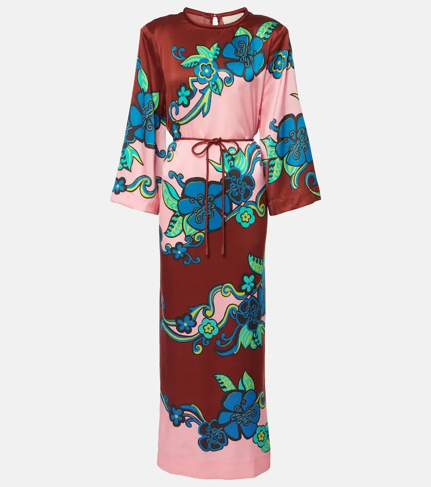 Alemais Printed silk satin maxi dress