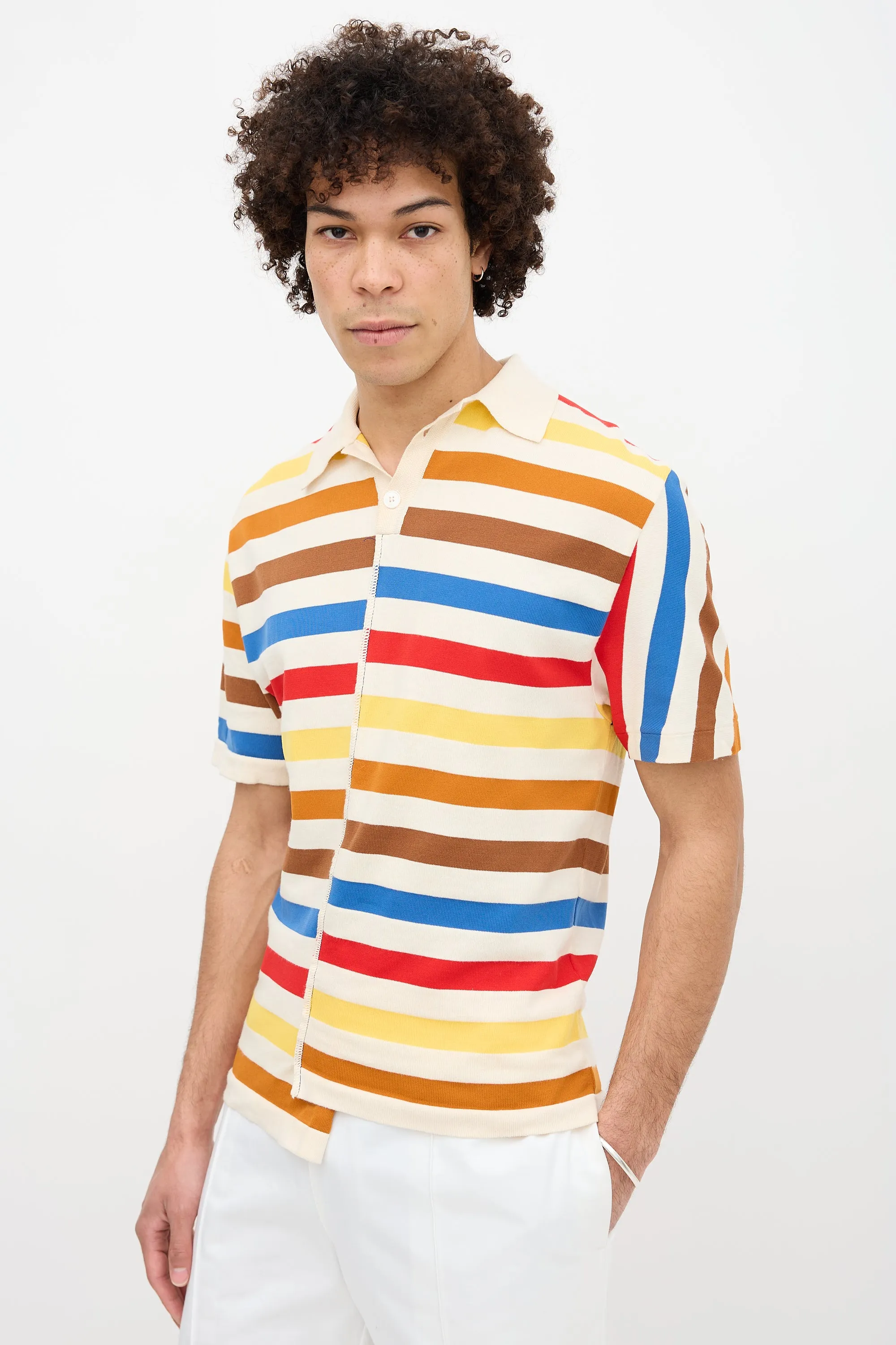 Asymmetric Striped Polo