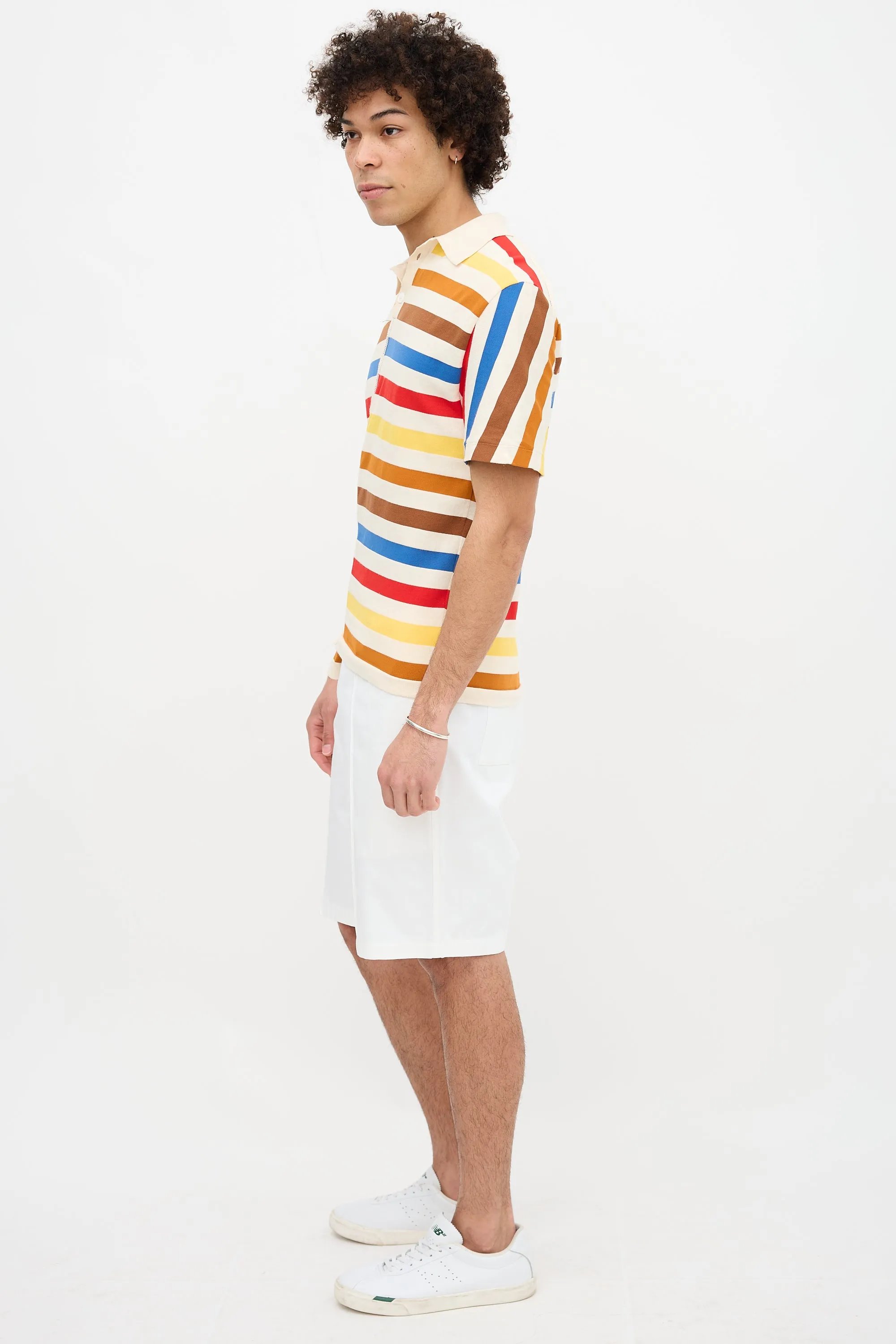 Asymmetric Striped Polo