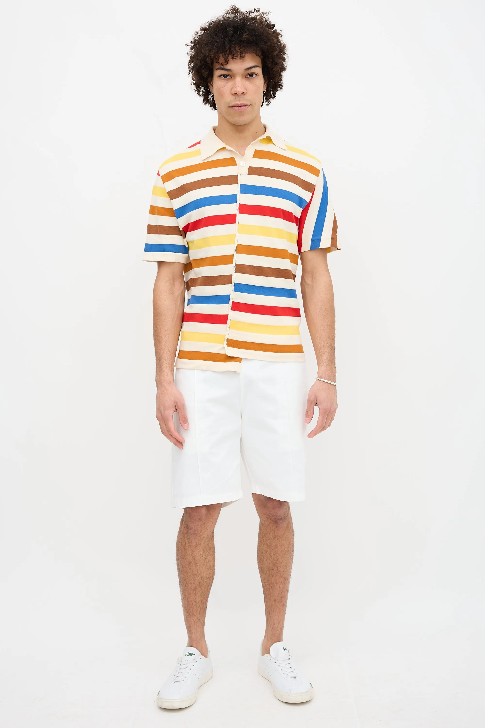Asymmetric Striped Polo