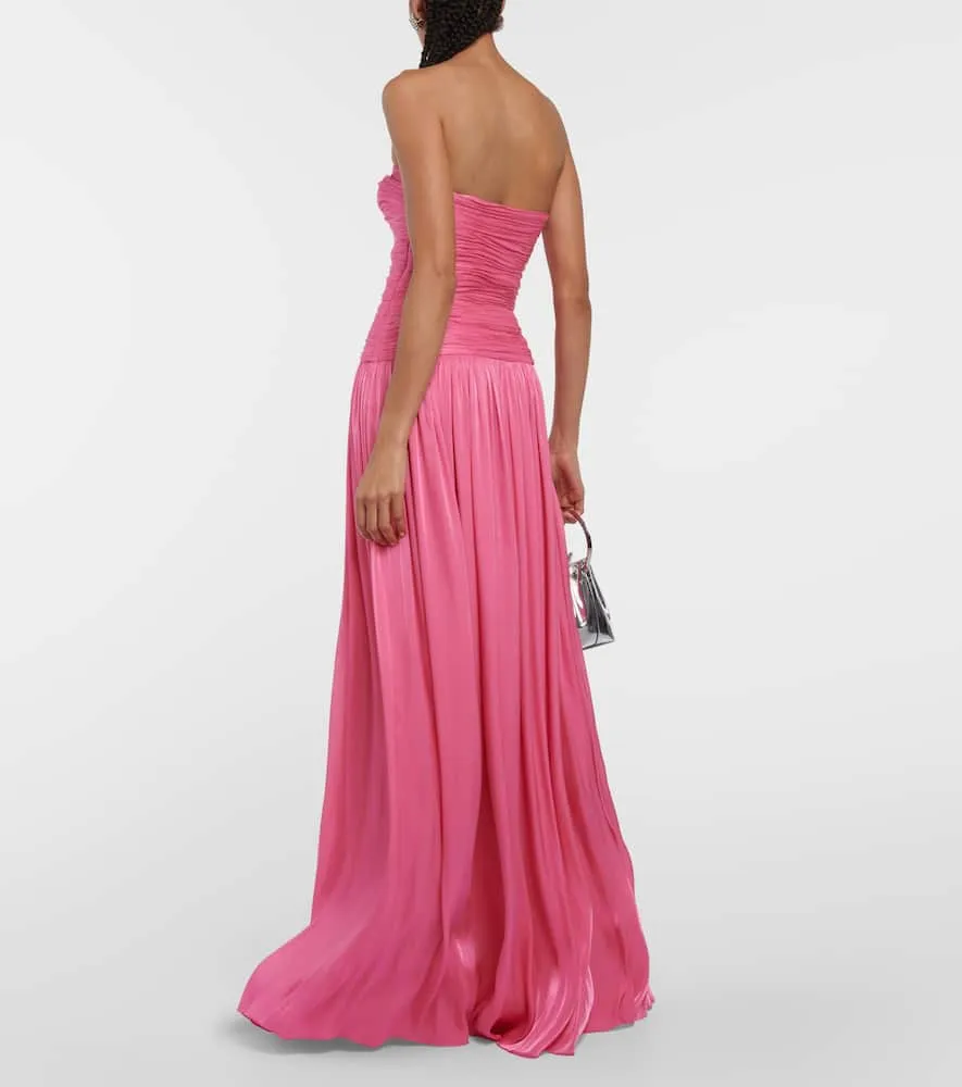 Costarellos Ambria gathered cutout gown