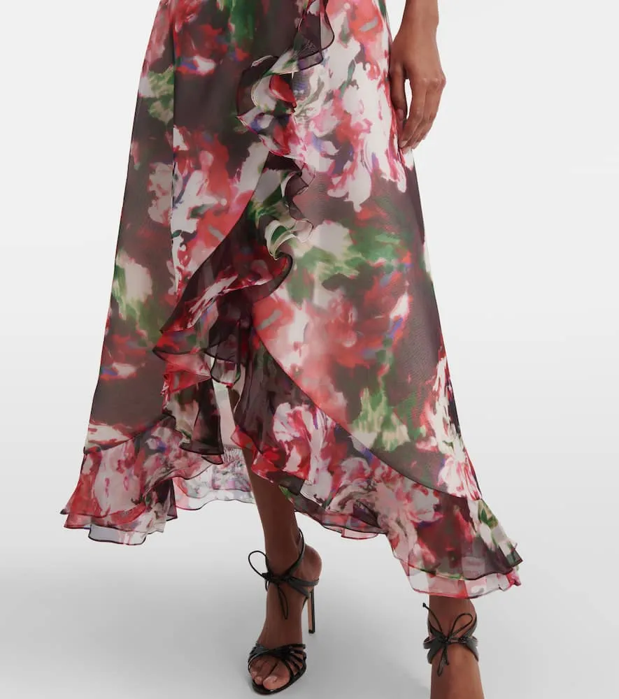 Costarellos Aria ruffled silk organza maxi dress