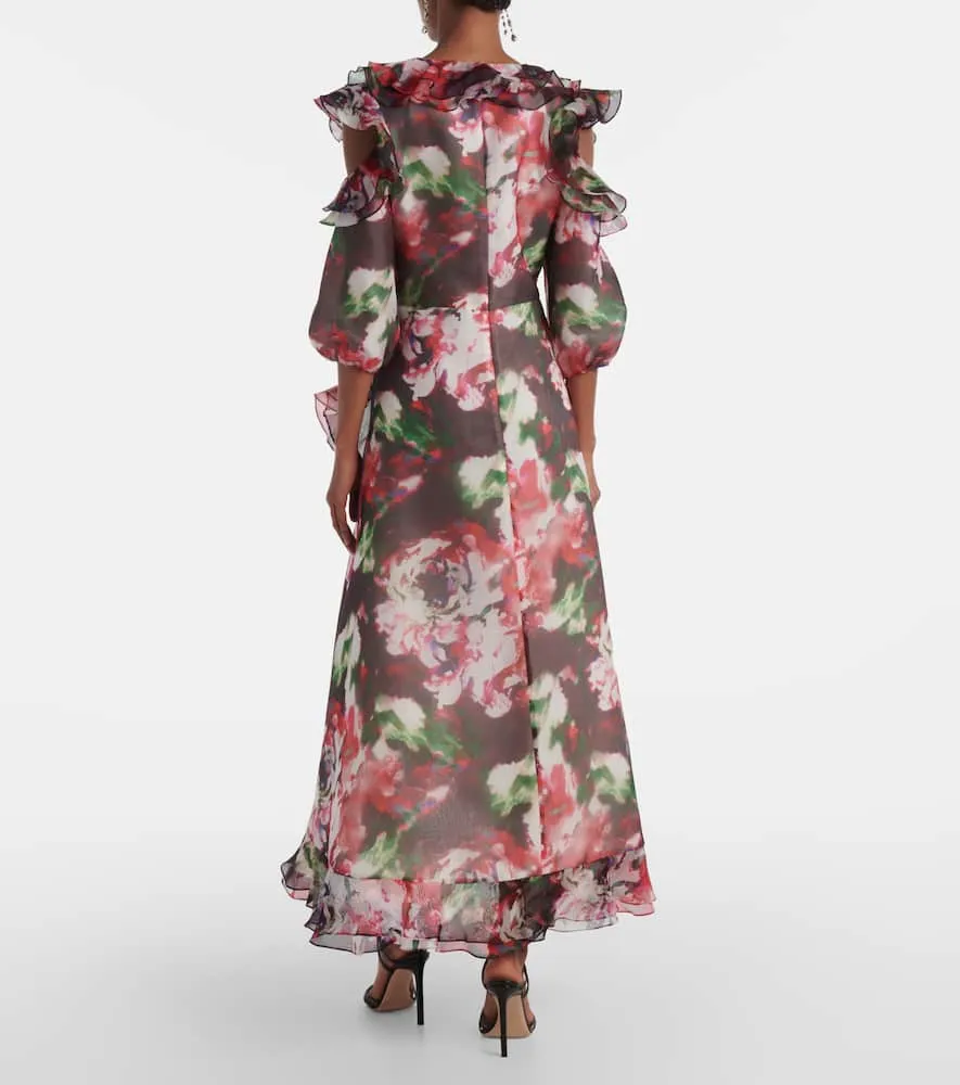 Costarellos Aria ruffled silk organza maxi dress