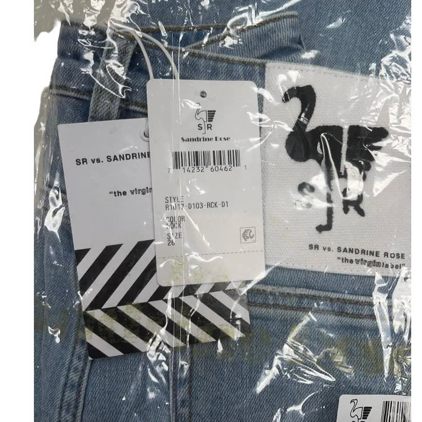 Free People x Sandrine Rose Super Flare Jeans Denim Distressed Pants 26 Rock