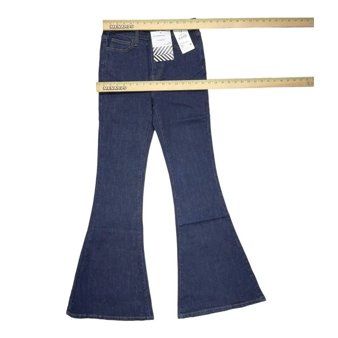 Free People x Sandrine Rose Super Flare Jeans Denim Distressed Pants 27 Indigo