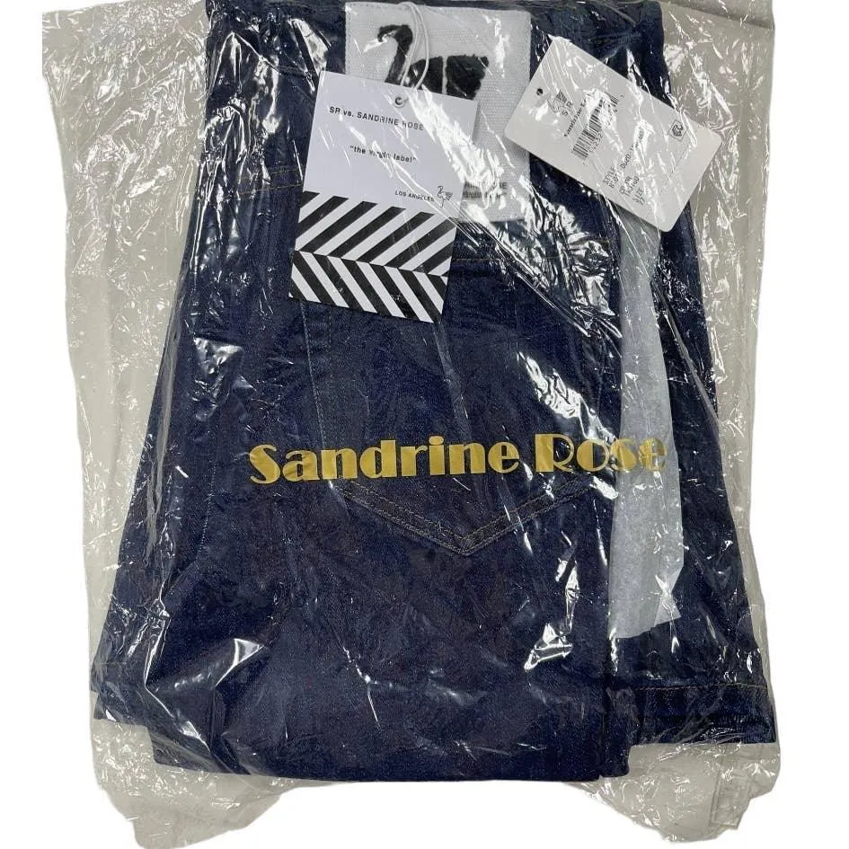 Free People x Sandrine Rose Super Flare Jeans Denim Distressed Pants 27 Indigo