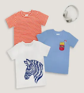 Kids Pure Cotton T-Shirt Combo Set (3 Pieces)