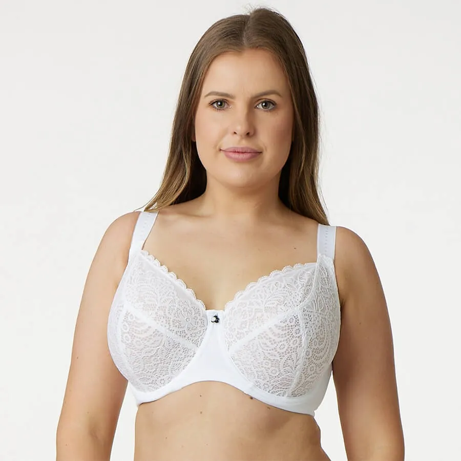 Lily Lace Premium Support Bra - White