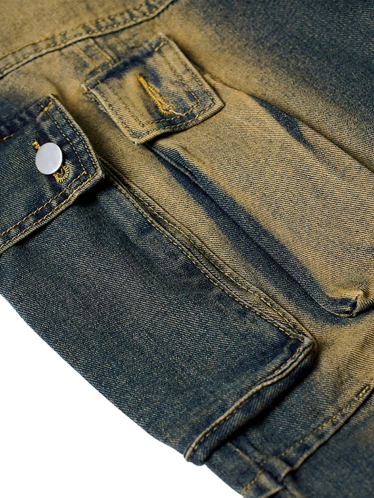 Sneakerhill American Street Style Washed Distressed Jeans