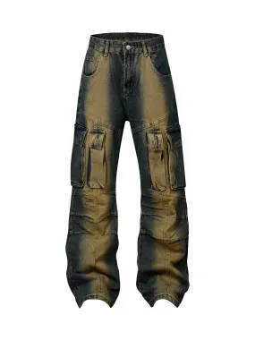 Sneakerhill American Street Style Washed Distressed Jeans