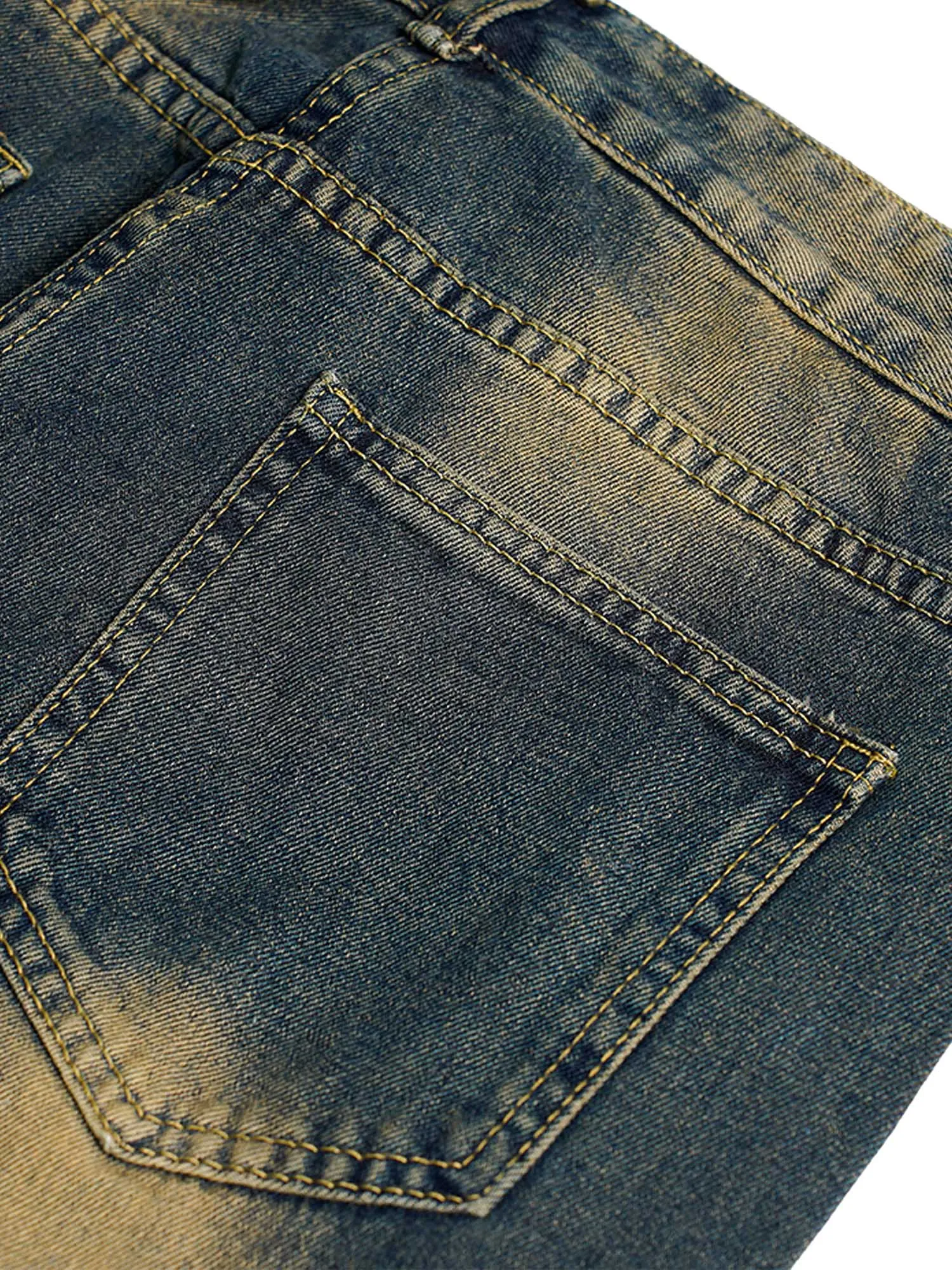 Sneakerhill American Street Style Washed Distressed Jeans