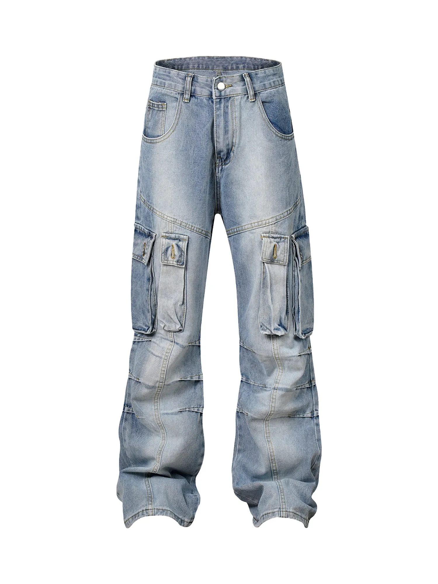 Sneakerhill American Street Style Washed Distressed Jeans