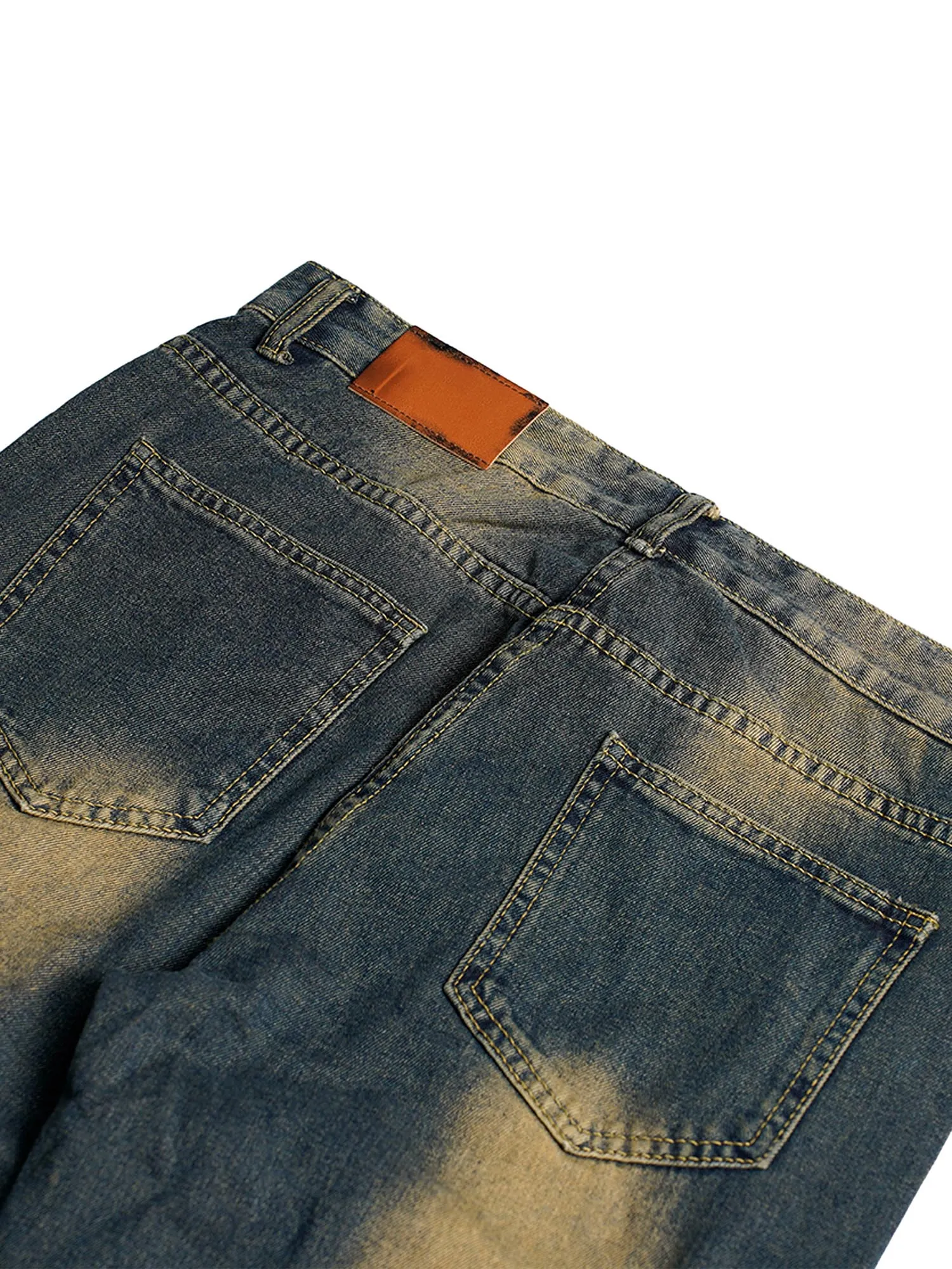 Sneakerhill American Street Style Washed Distressed Jeans