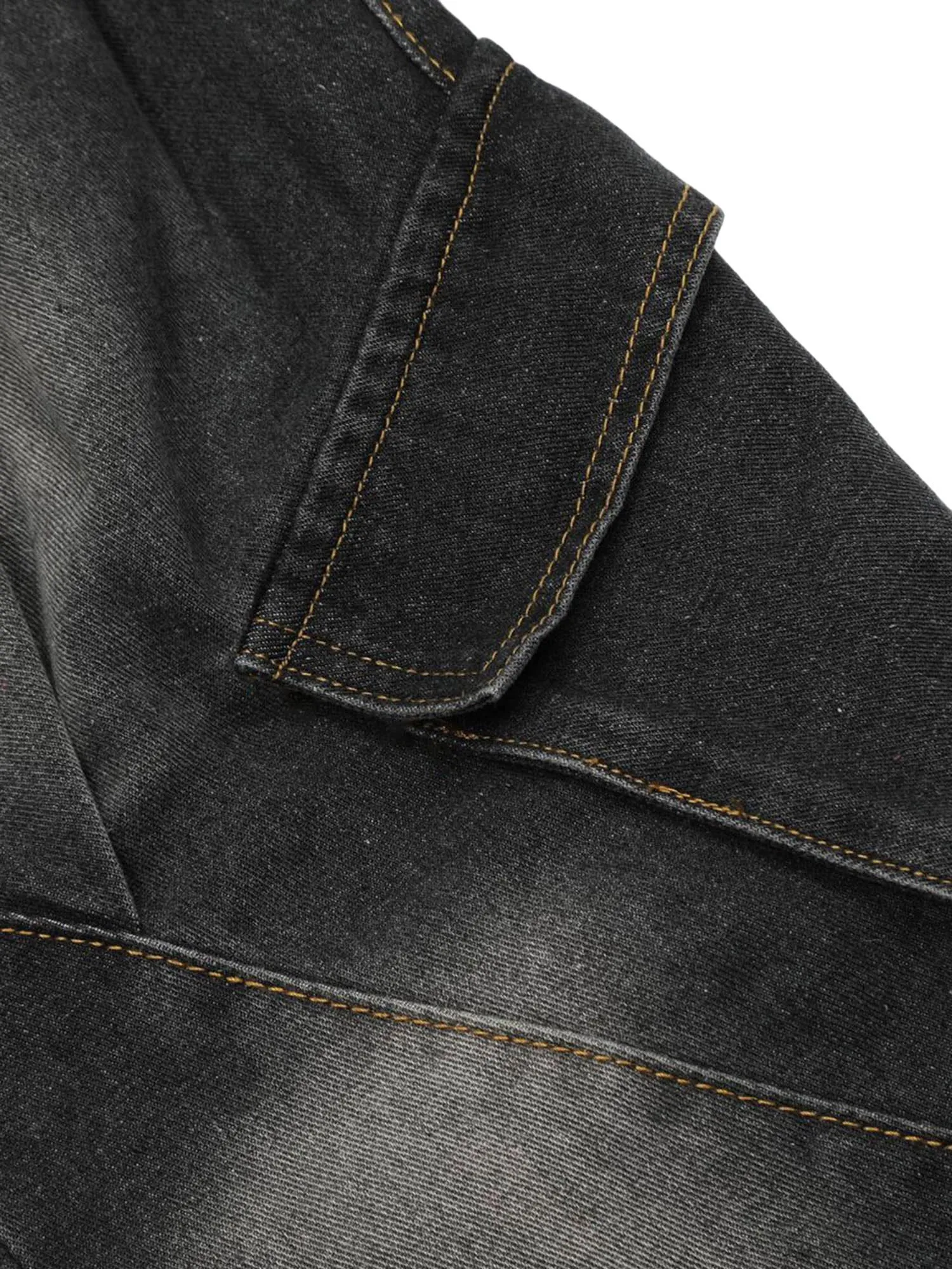 Sneakerhill Washed Distressed Workwear Hip-Hop Jeans