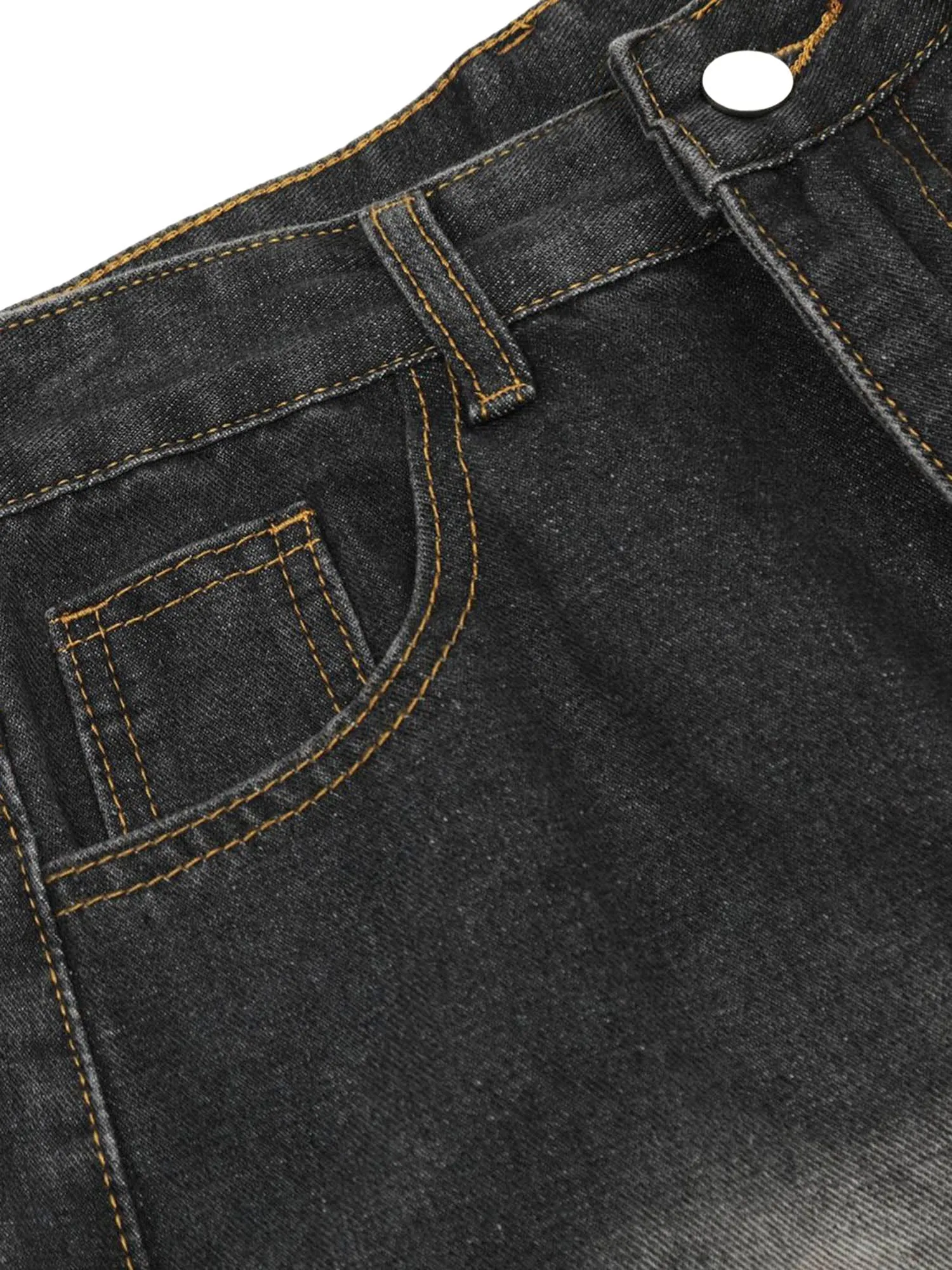 Sneakerhill Washed Distressed Workwear Hip-Hop Jeans