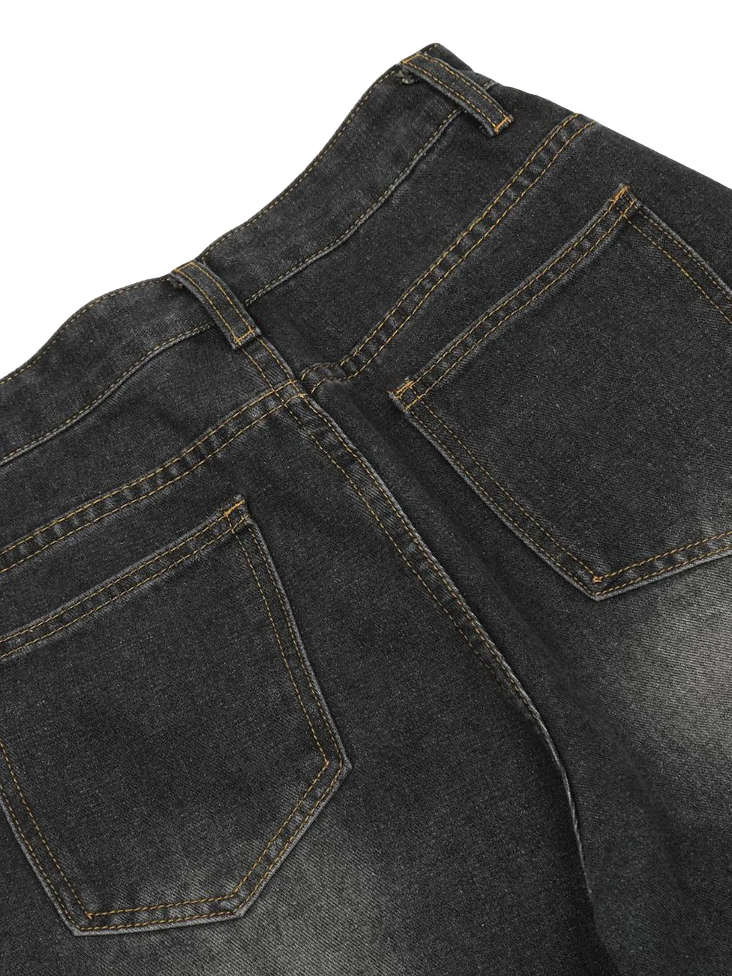 Sneakerhill Washed Distressed Workwear Hip-Hop Jeans